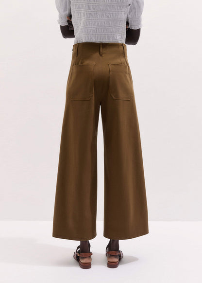Brown Wide Crop Pant