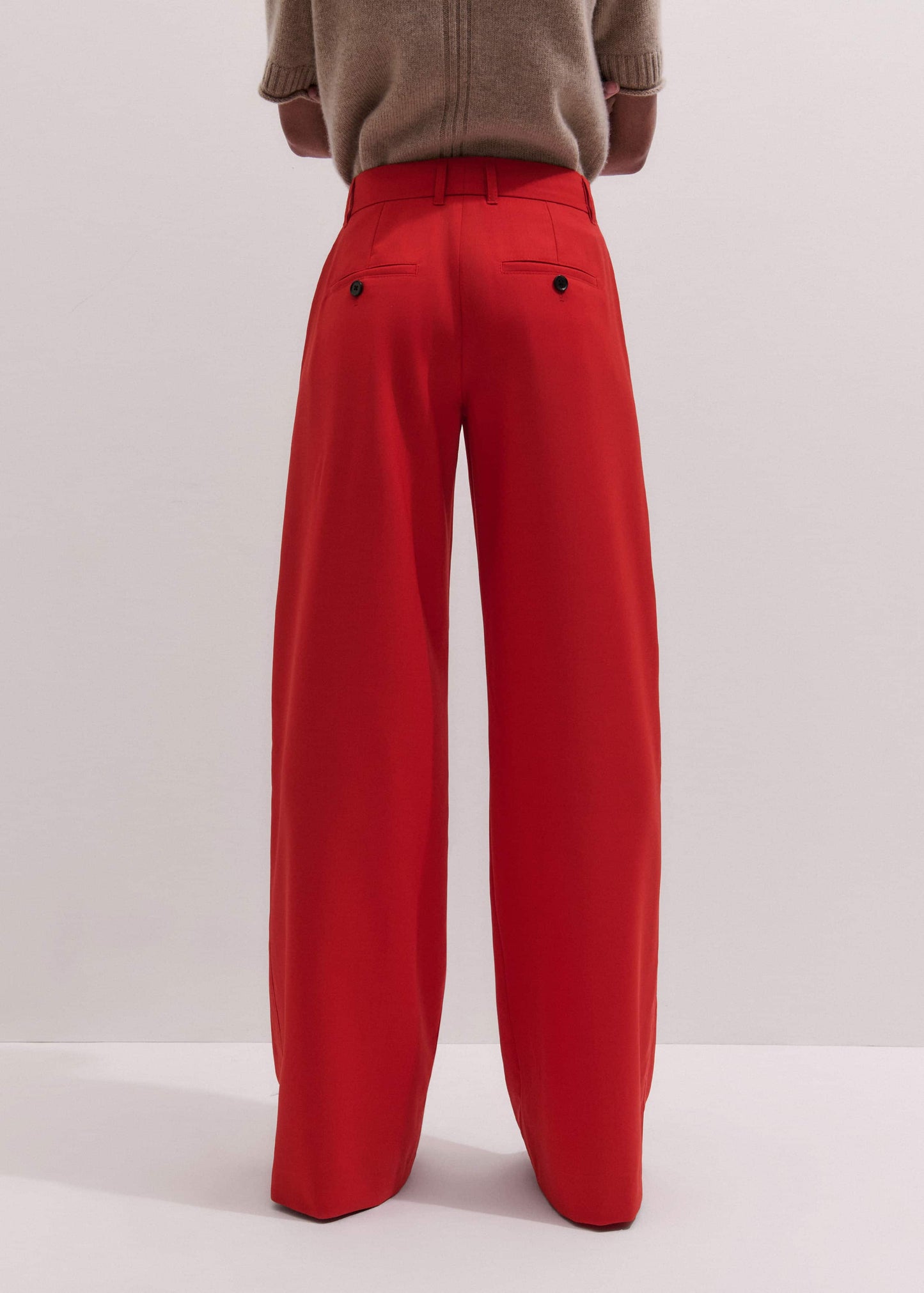 Red Perfect Wide Pleat Front Pant