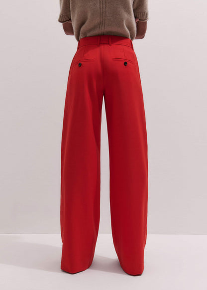 Red Perfect Wide Pleat Front Pant