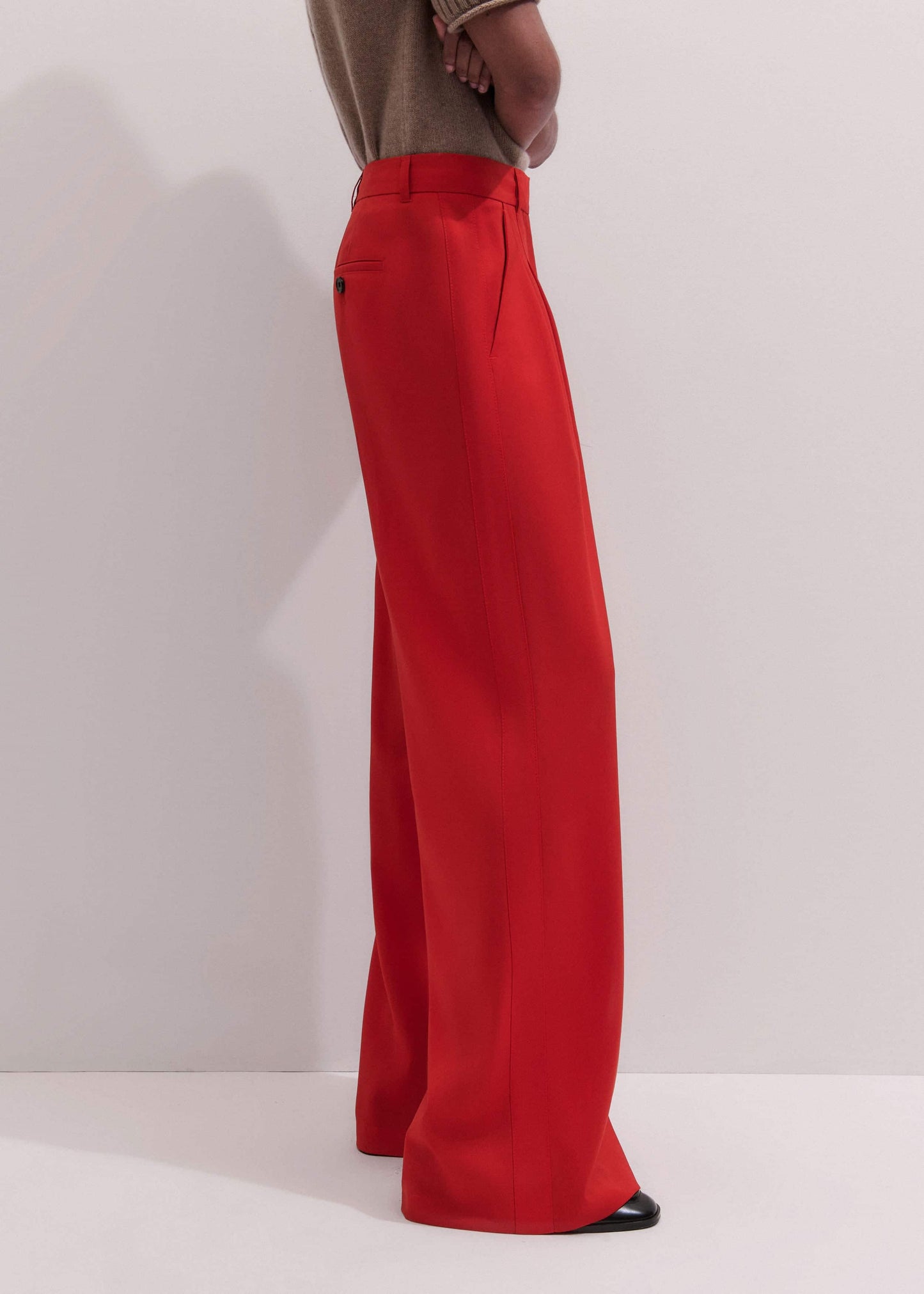 Red Perfect Wide Pleat Front Pant