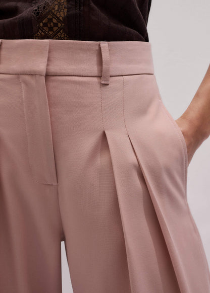 Pink Pleat Wide-Leg Pant