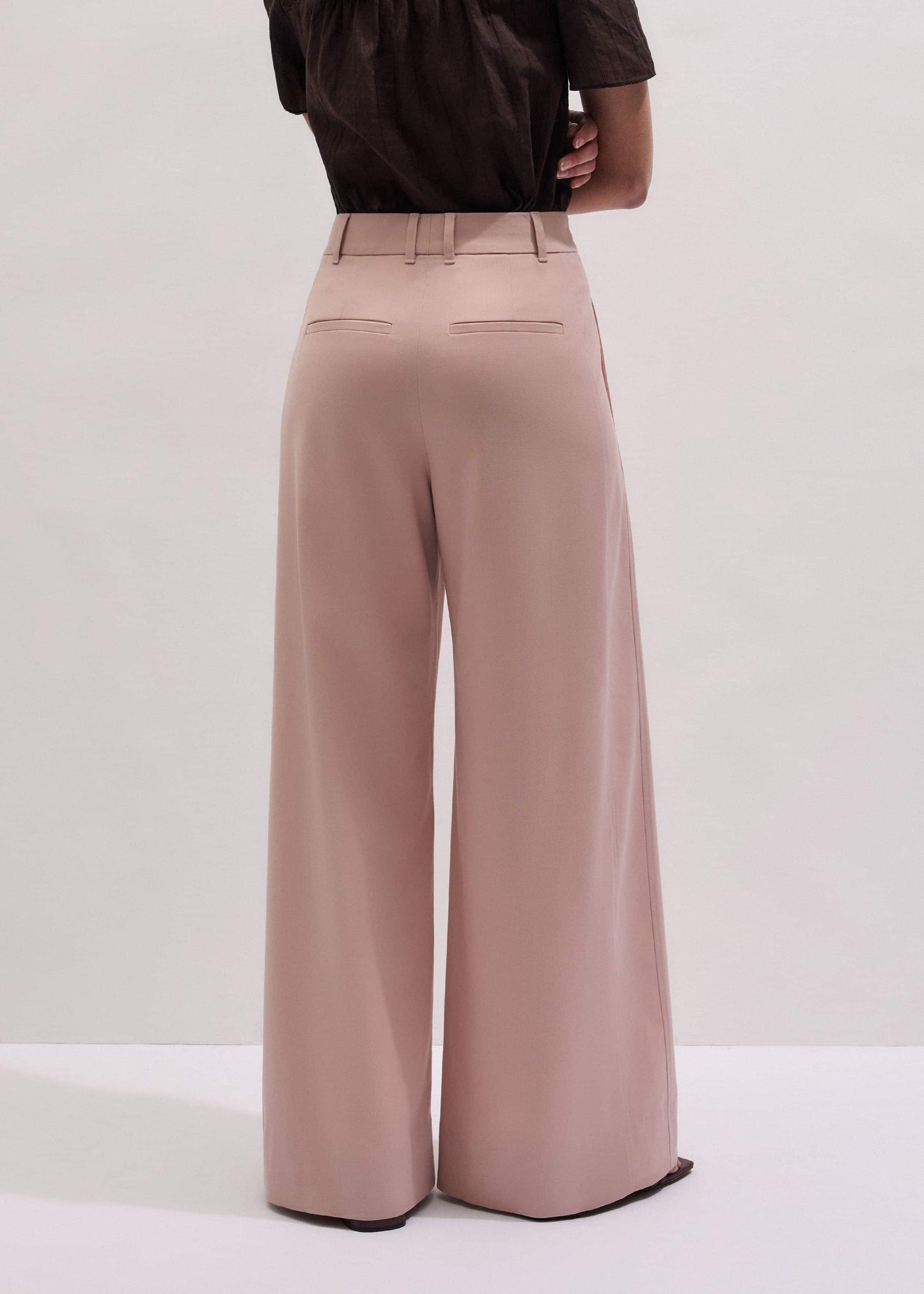 Pink Pleat Wide-Leg Pant