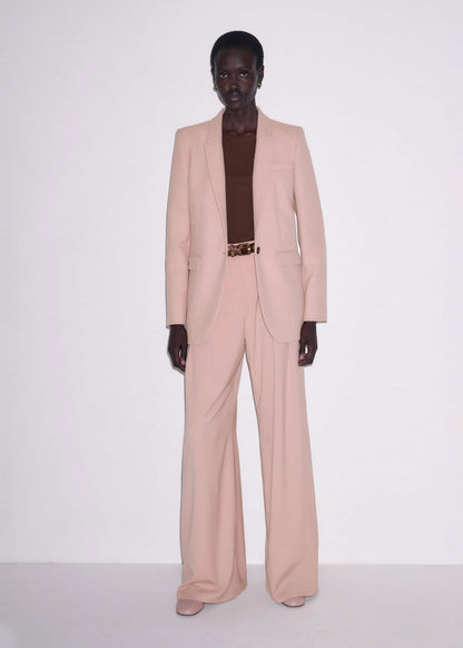 Pink Pleat Wide-Leg Pant