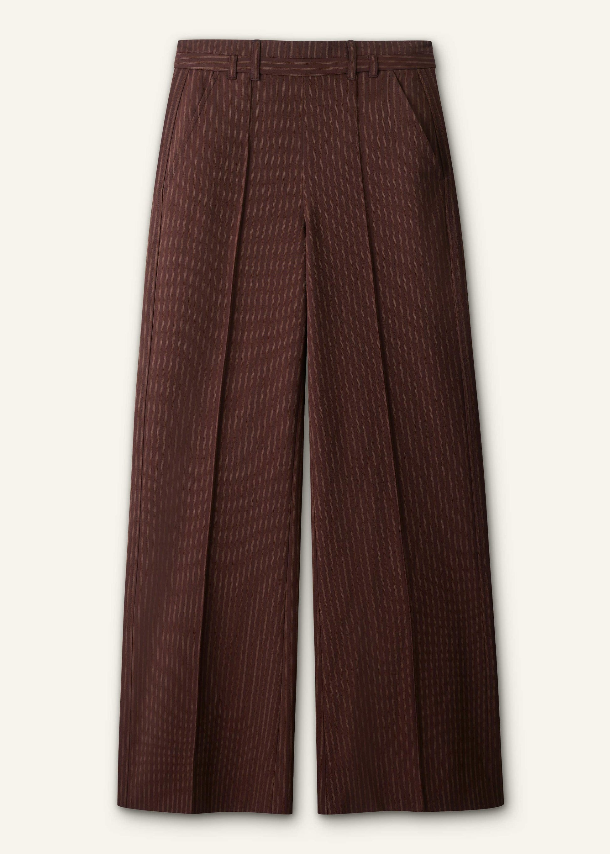 Cinnamon Pinstripe Wide-Leg Pant