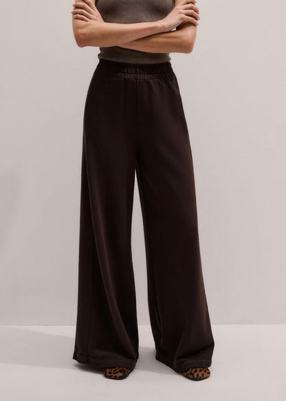 Brown Sweatshirt Wide-Leg Track Pant