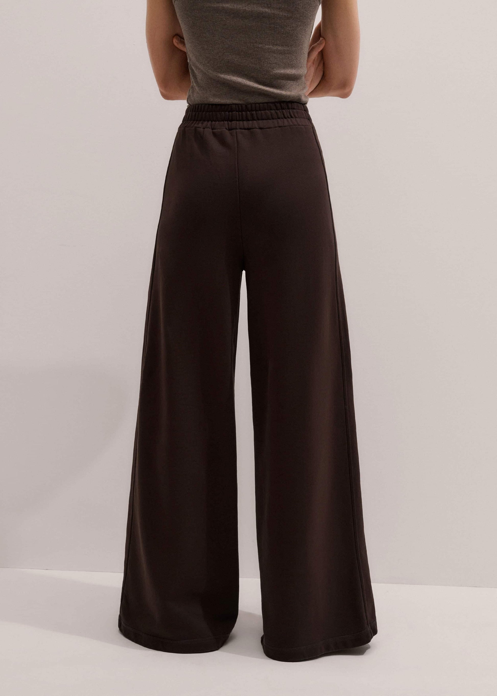 Brown Sweatshirt Wide-Leg Track Pant