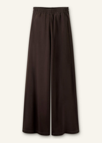 Brown Sweatshirt Wide-Leg Track Pant