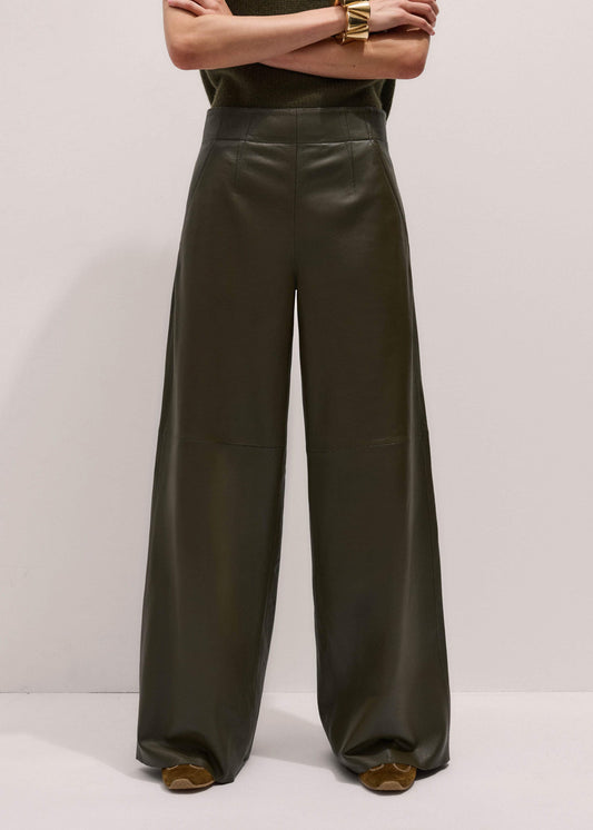 Olive Green Wide-Leg Pant