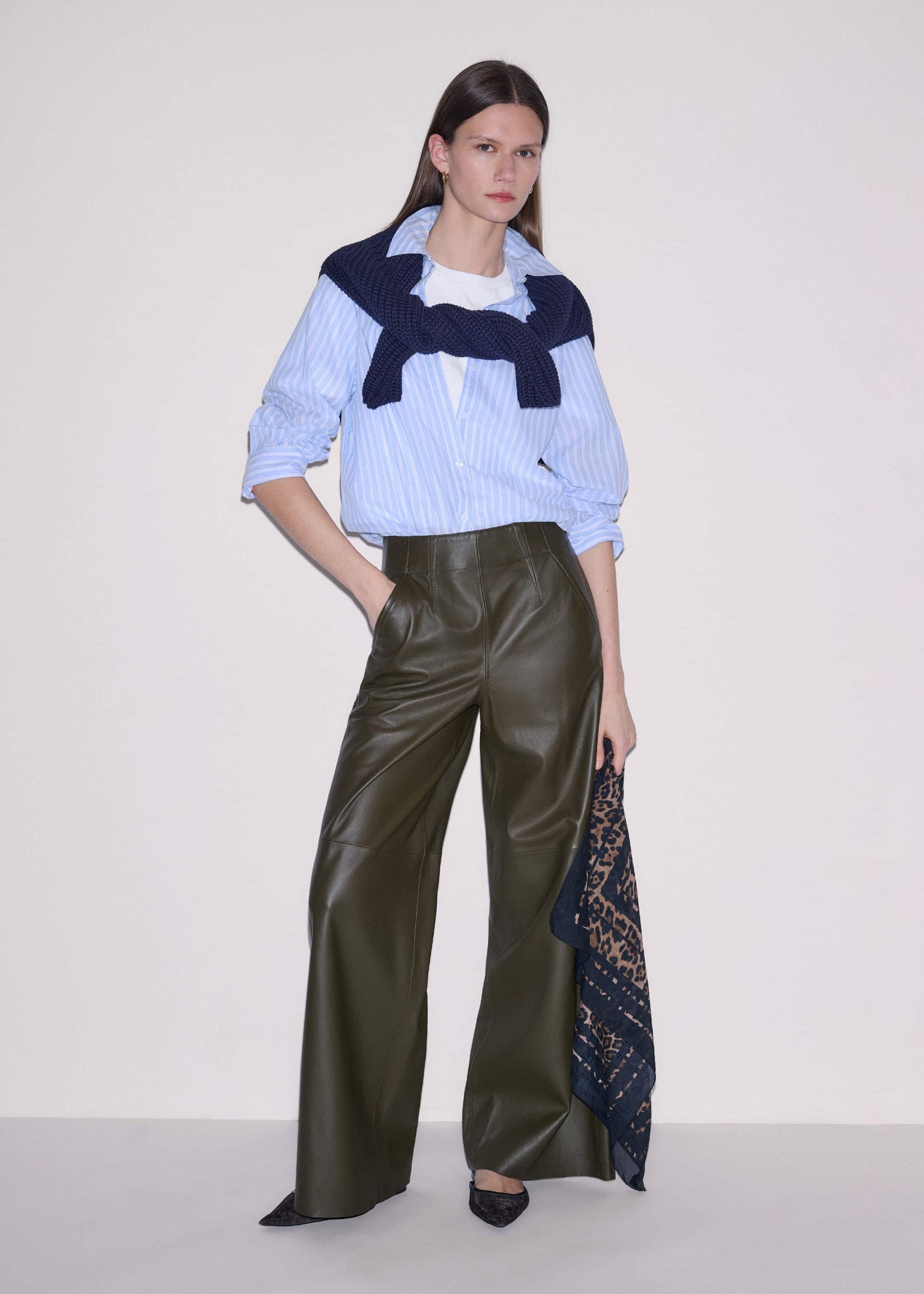 Olive Green Wide-Leg Pant