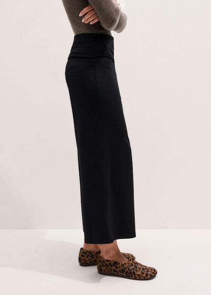 Black Icon Crop Palazzo Pant