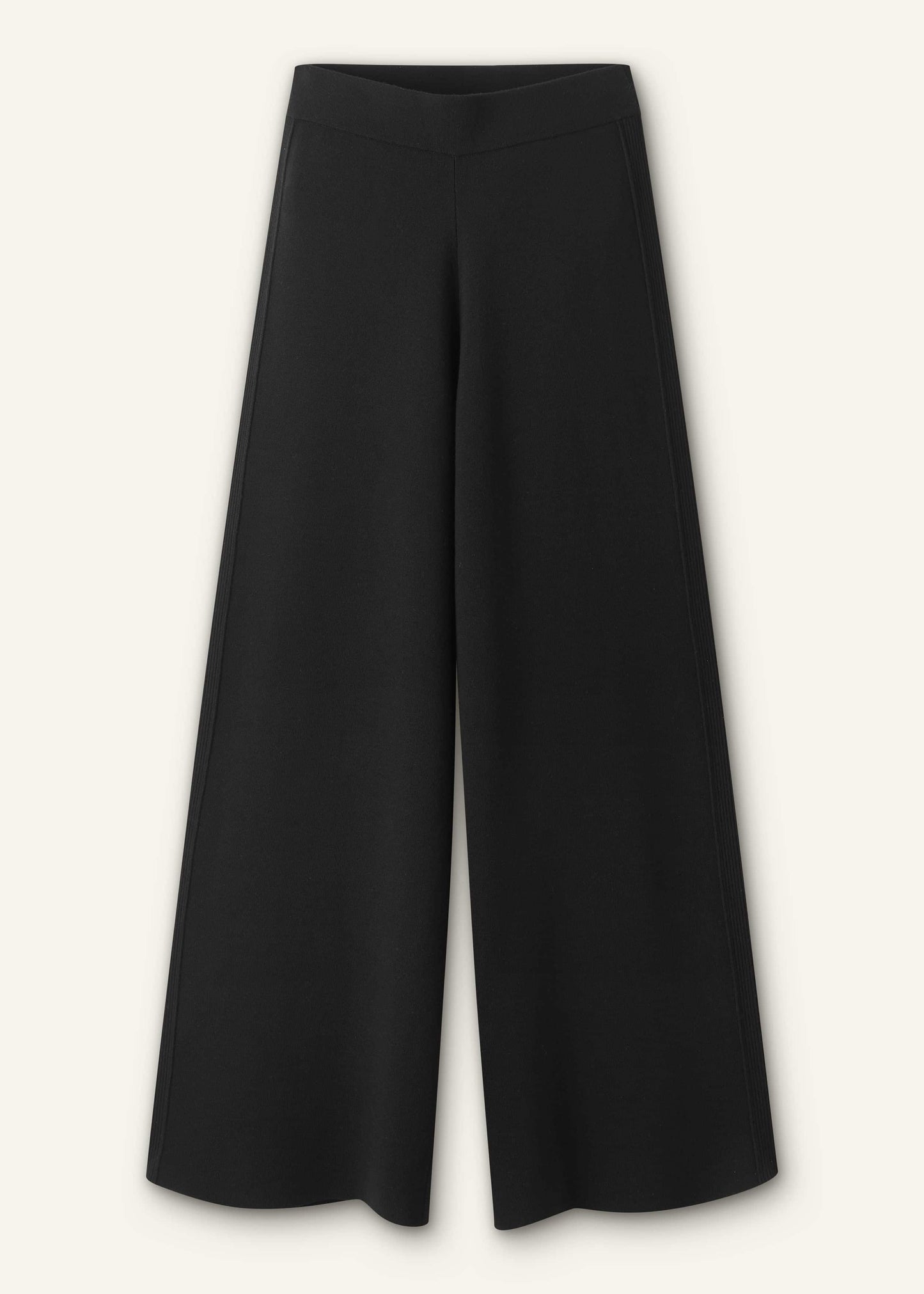 Black Silk Knit Evening Palazzo Pant
