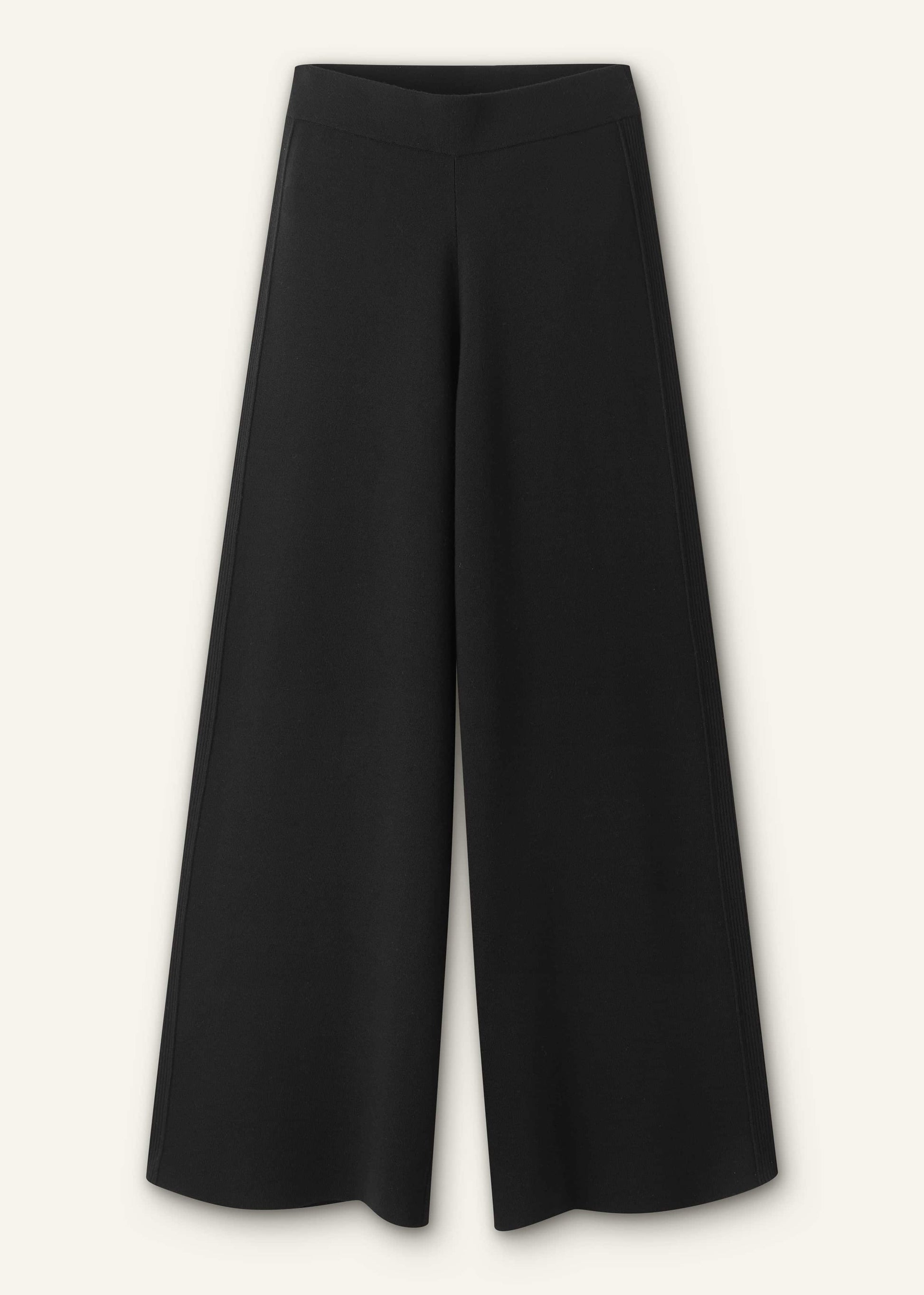 Black Silk Knit Evening Palazzo Pant