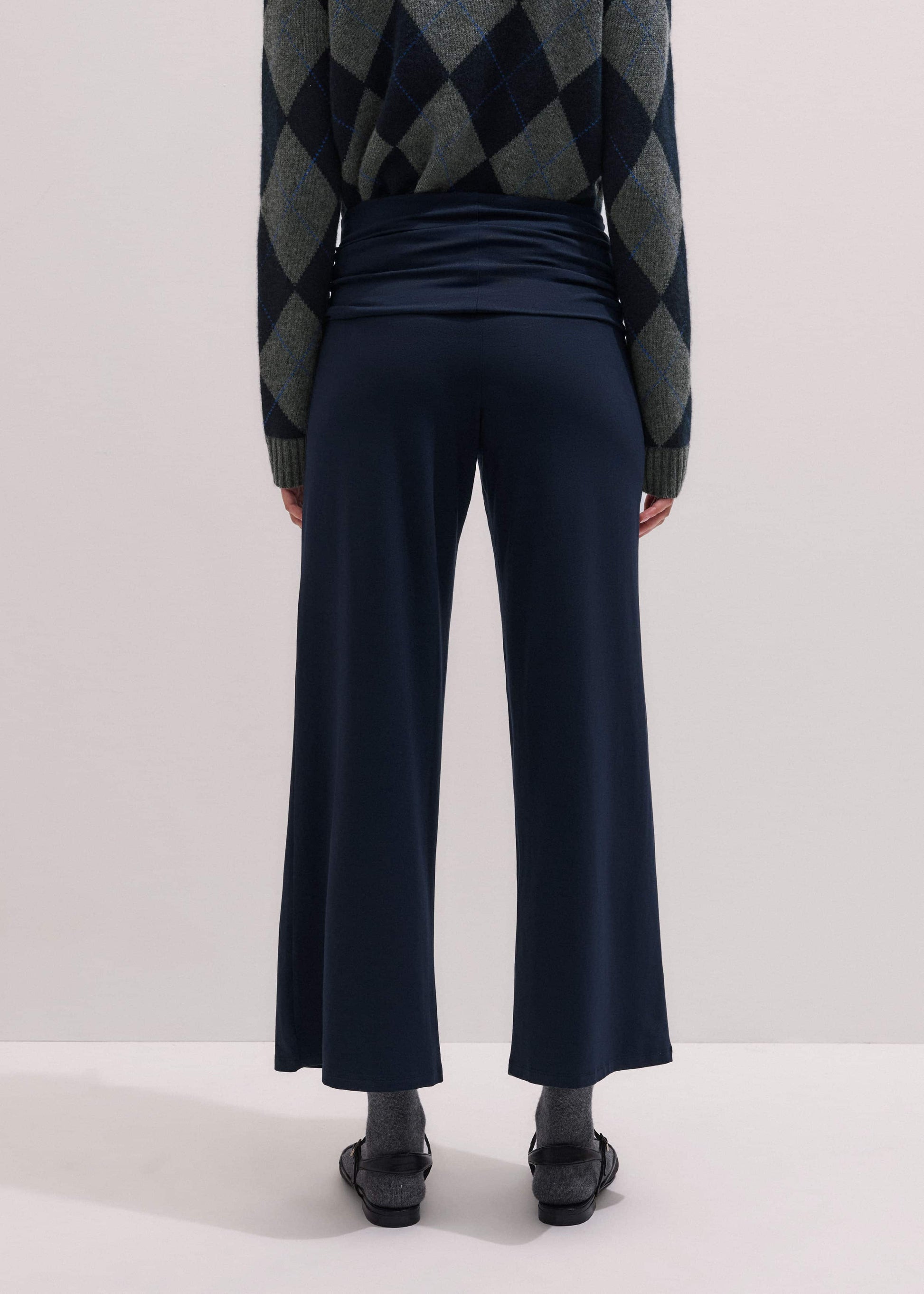 Crop Palazzo Pant - Dark Navy Travel Pants |Vacation Shop