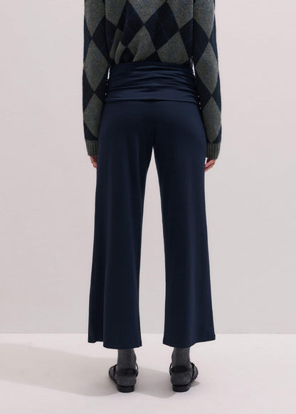 Crop Palazzo Pant - Dark Navy Travel Pants |Vacation Shop