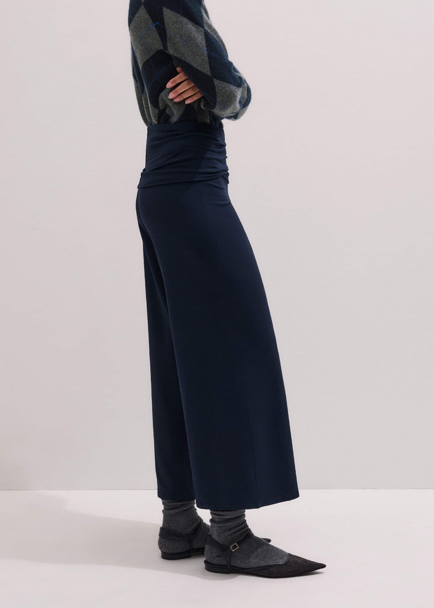 Crop Palazzo Pant - Dark Navy Travel Pants |Vacation Shop