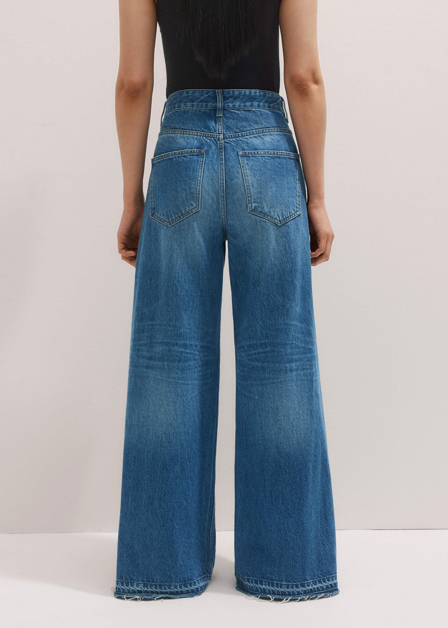 Blue Distressed Ultimate Wide-Leg Jean