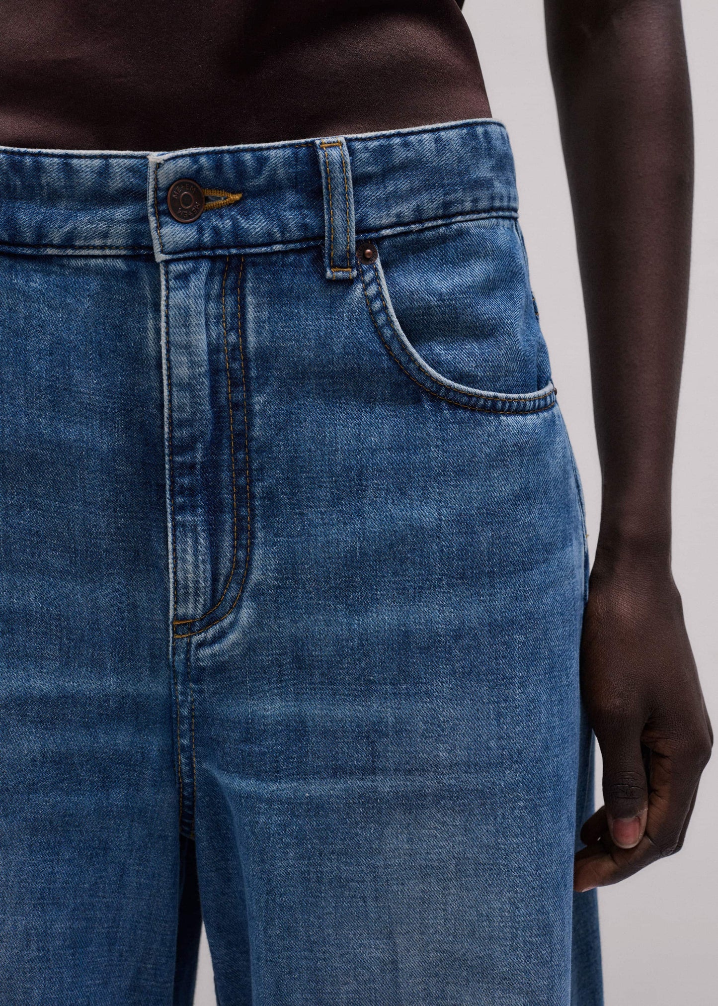 Blue Relaxed Baggy Wide-Leg Jean
