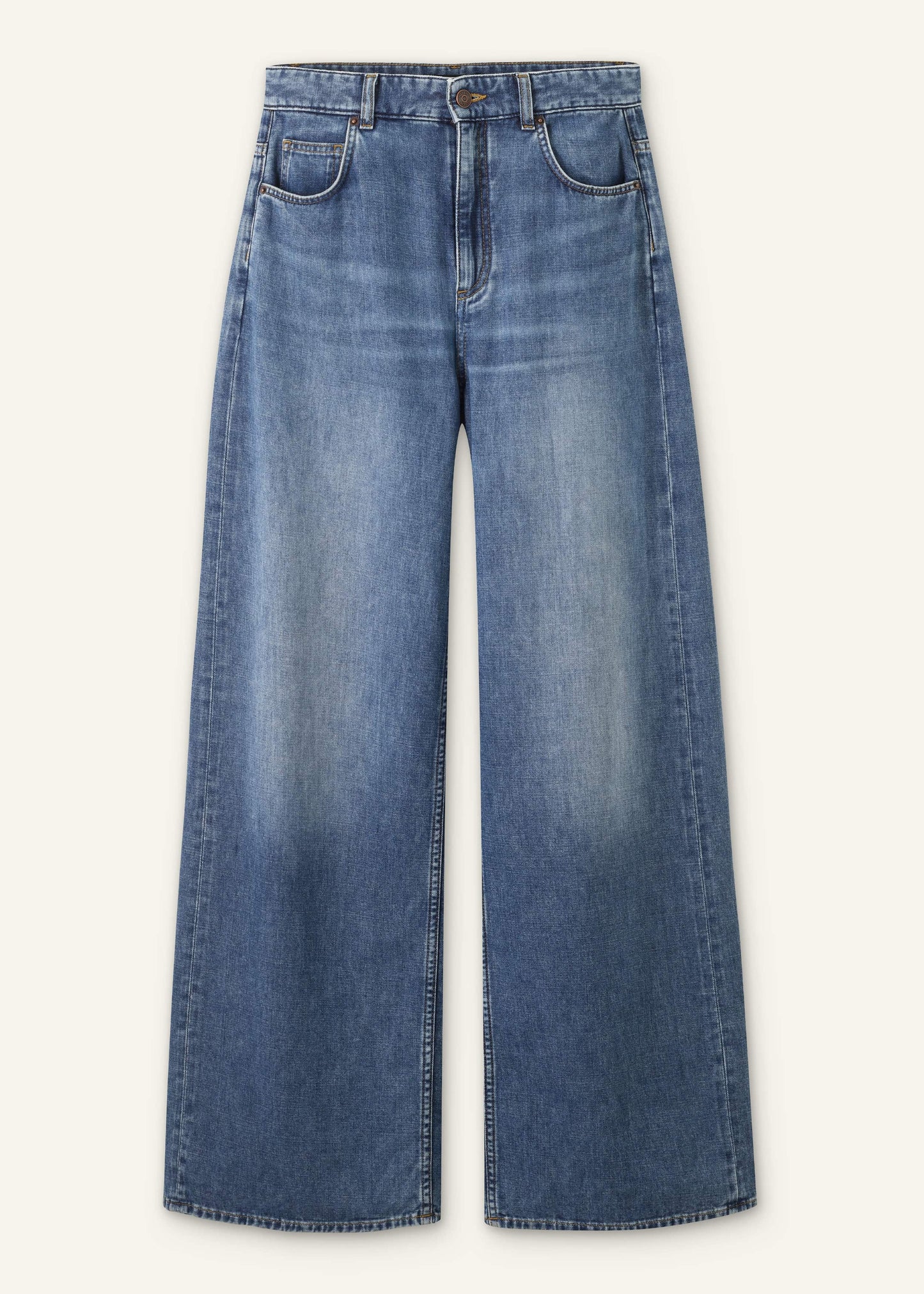 Blue Relaxed Baggy Wide-Leg Jean