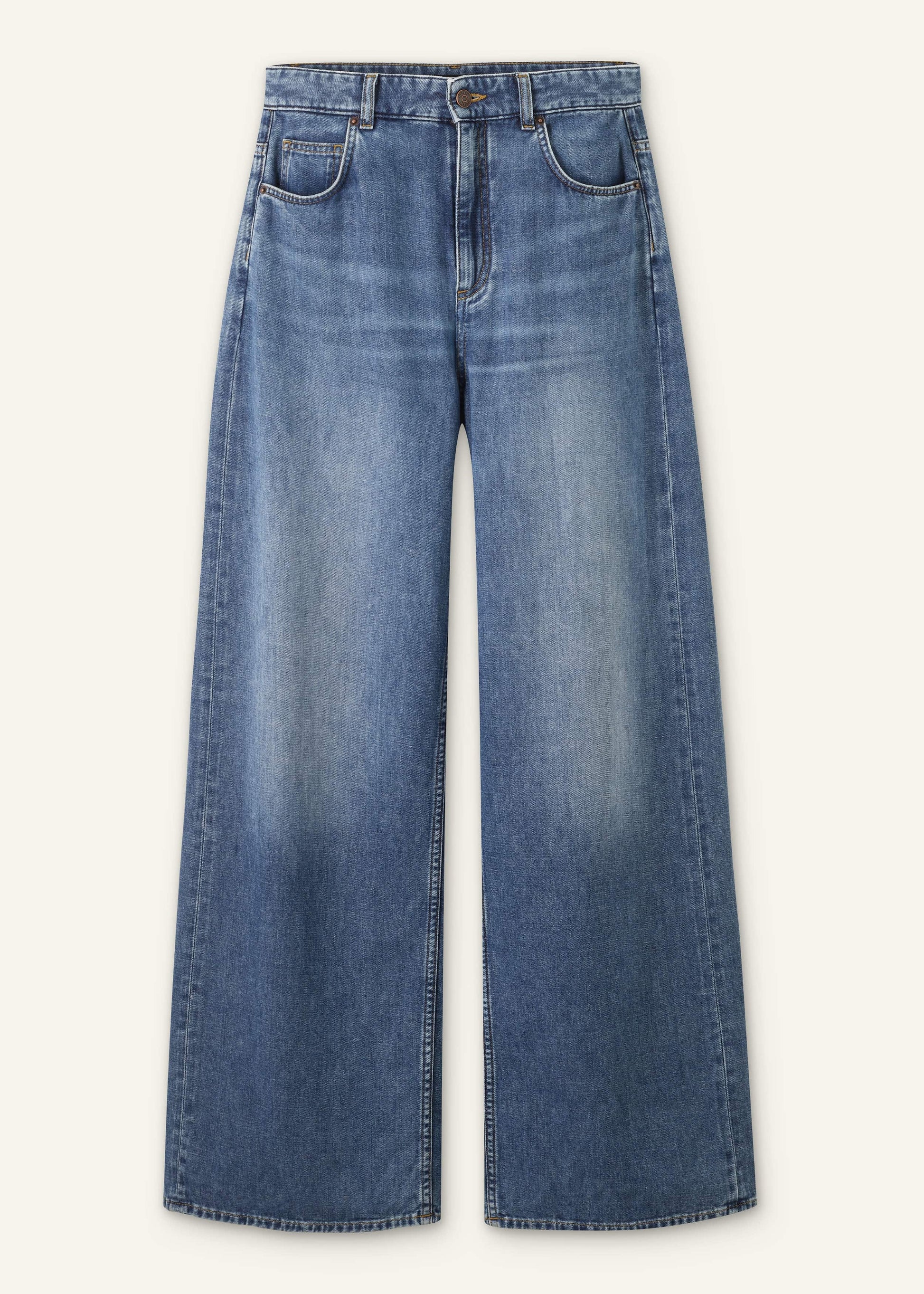 Blue Relaxed Baggy Wide-Leg Jean