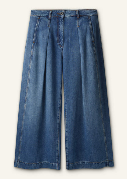 Blue Straight Culotte Jean