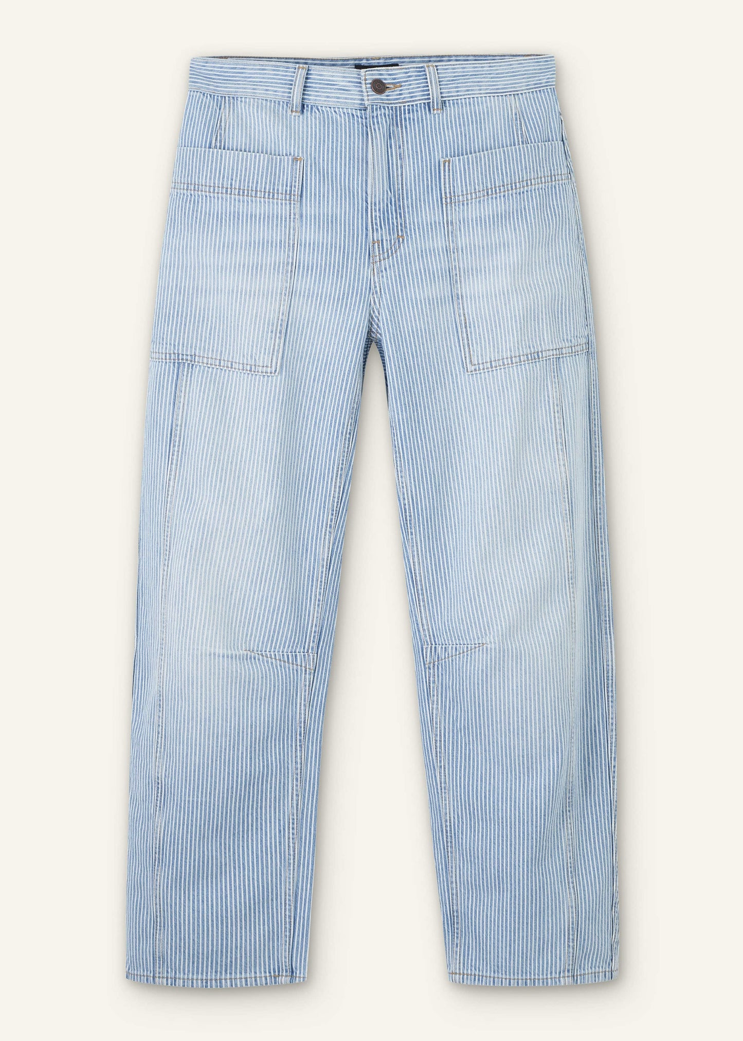 Blue Micro Stripe Engineered Leg Jean