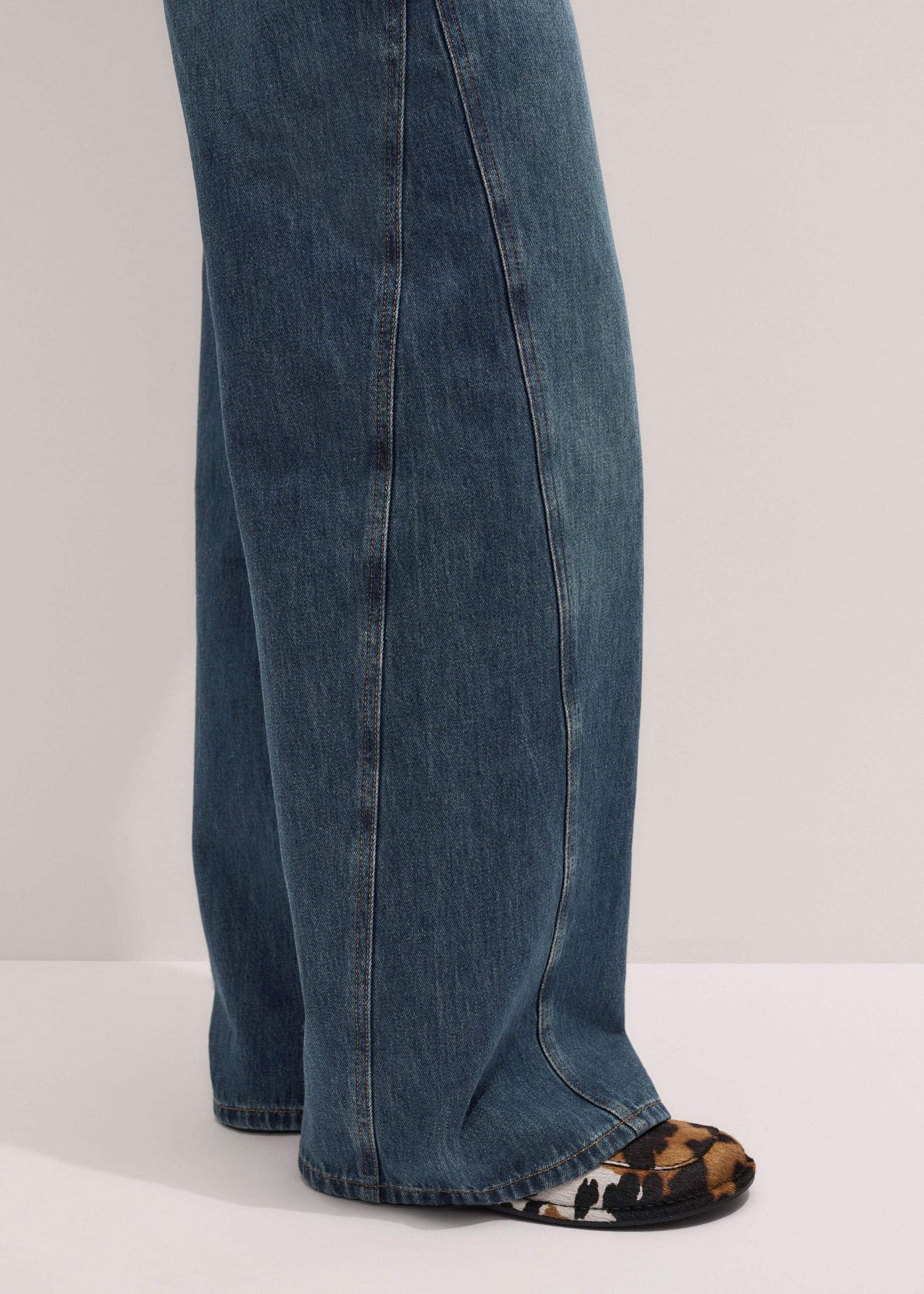 Blue Relaxed Straight Insert Jean