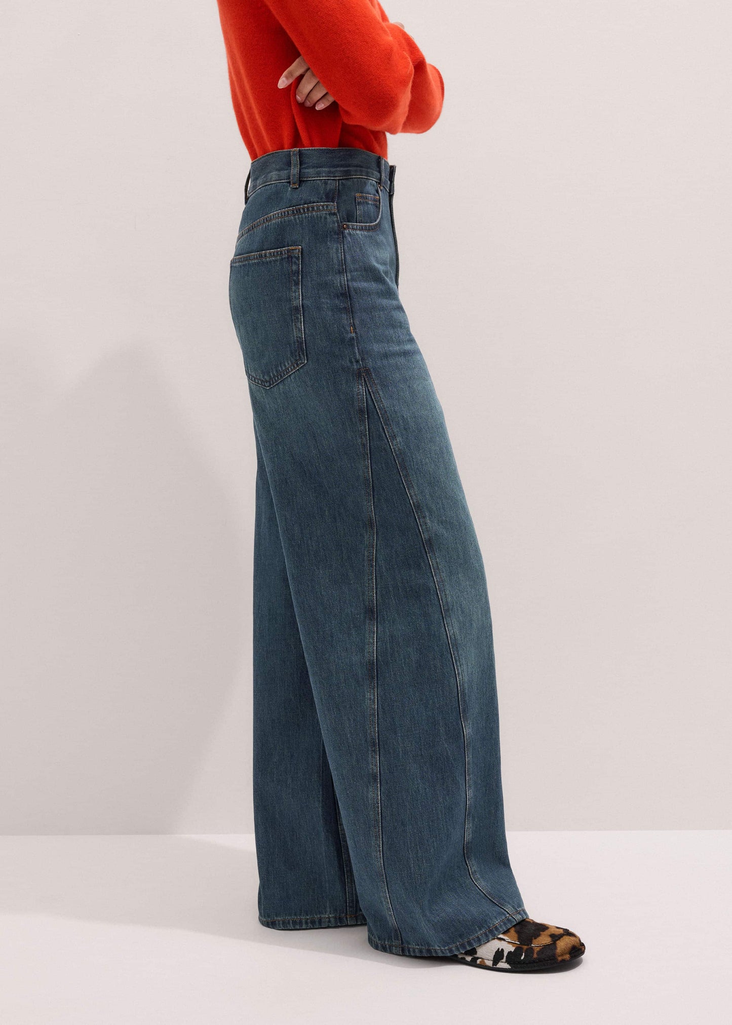 Blue Relaxed Straight Insert Jean
