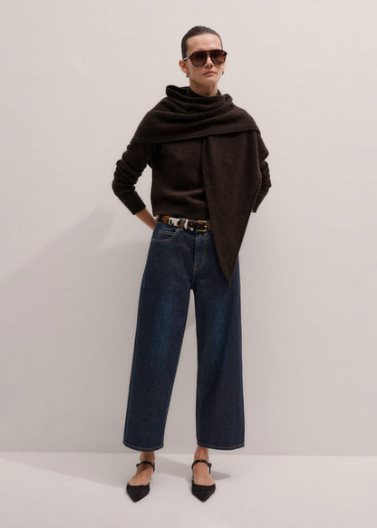 Dark Blue Straight Crop Jean