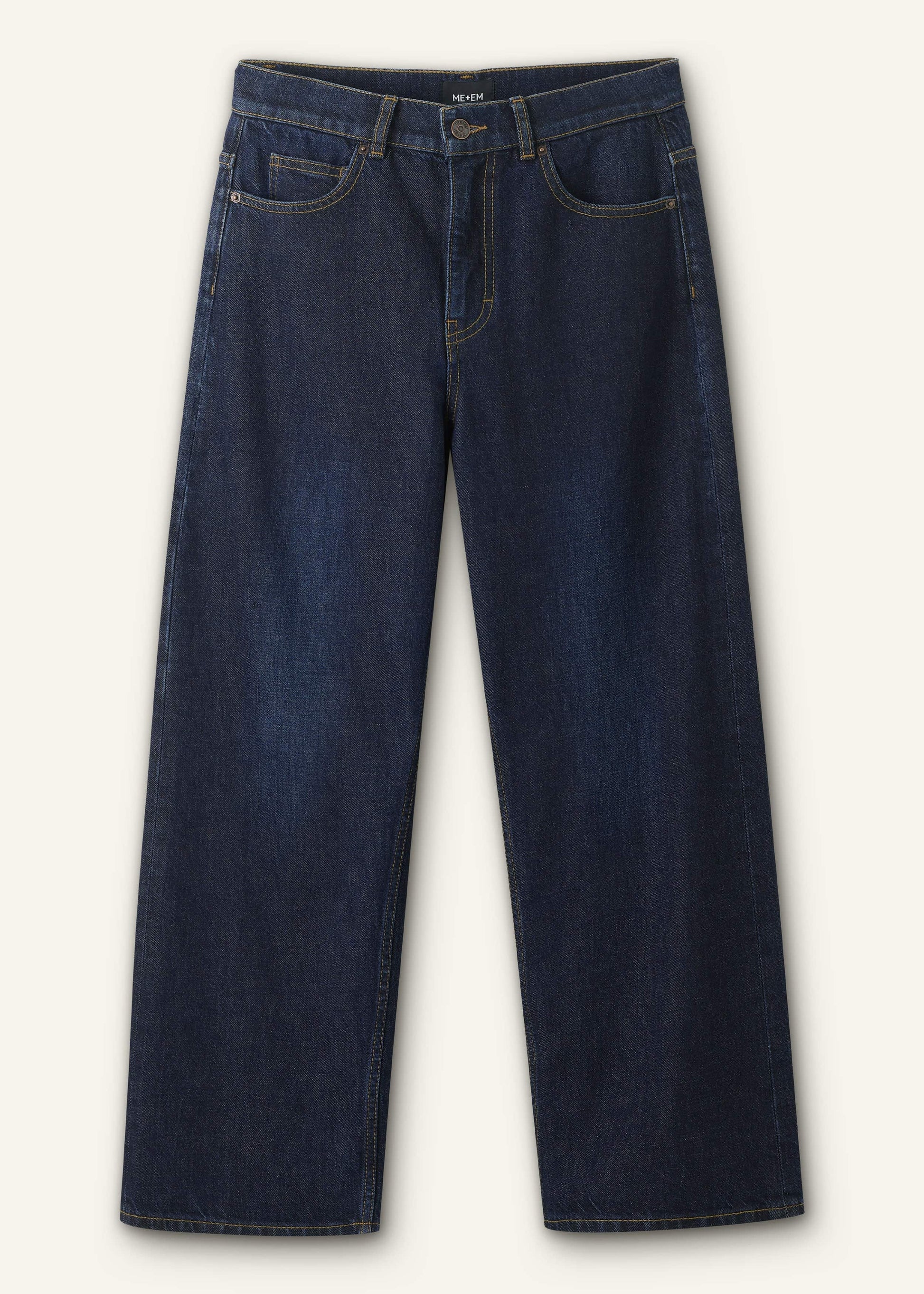 Dark Blue Straight Crop Jean