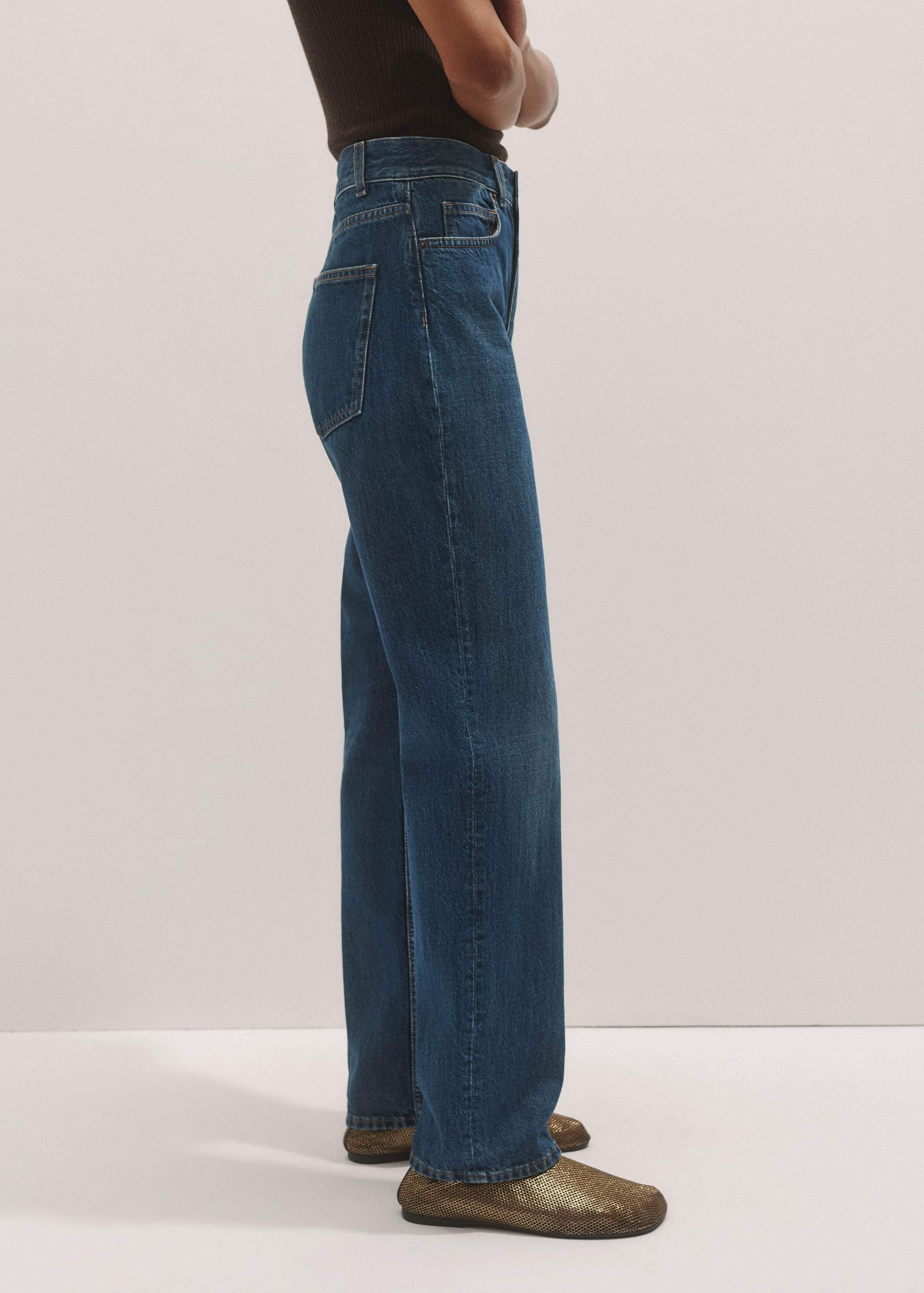 Blue Full-Length Straight Jean