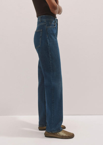 Blue Full-Length Straight Jean