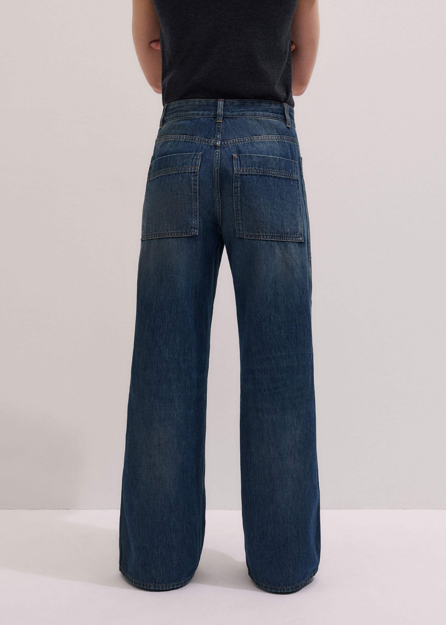 Blue Patch Pocket Baggy Jean