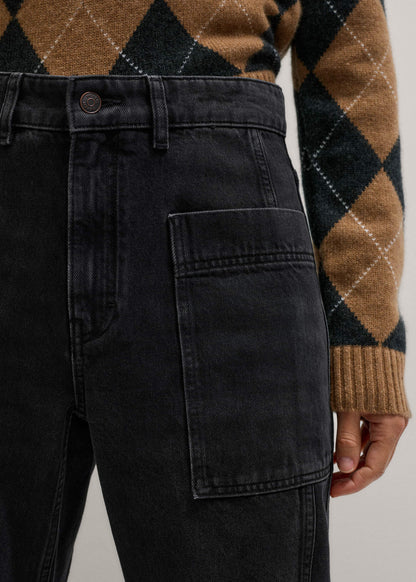 Black Patch Pocket Engineered Jean