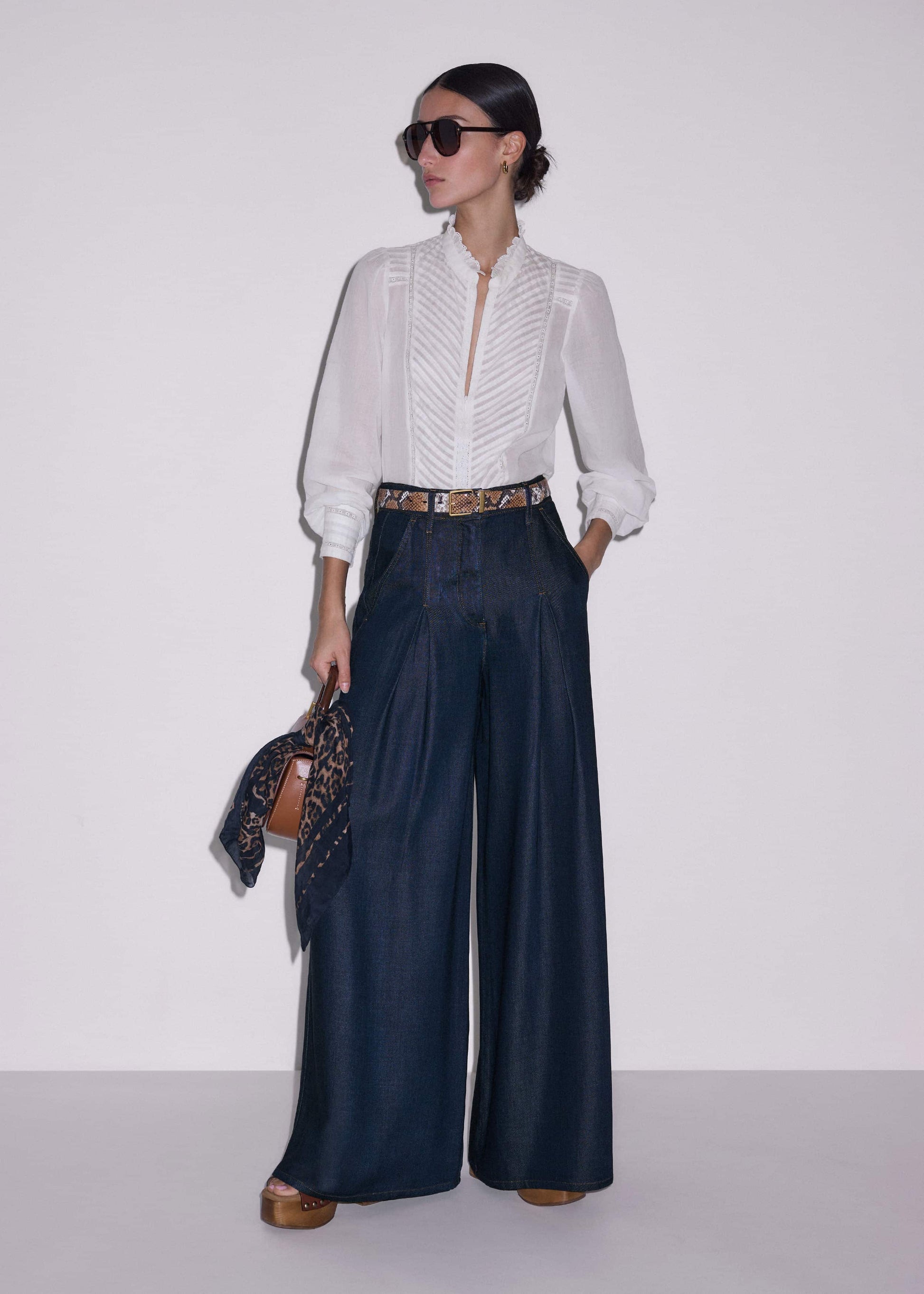 Dark Blue Pleat Very Wide Pant