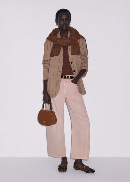 Pink Exaggerated Crop Jean