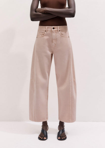 Pink Exaggerated Crop Jean