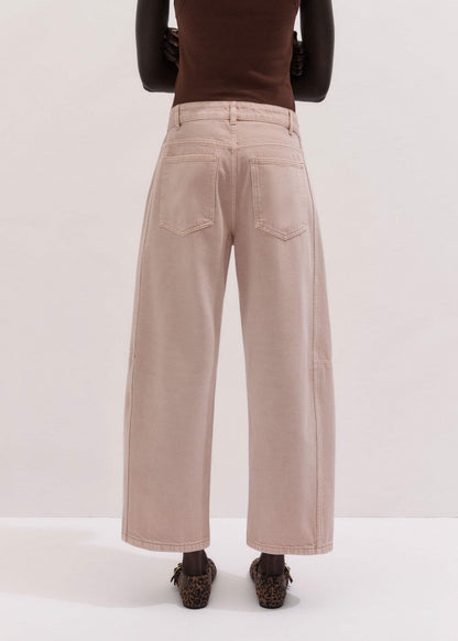 Pink Exaggerated Crop Jean