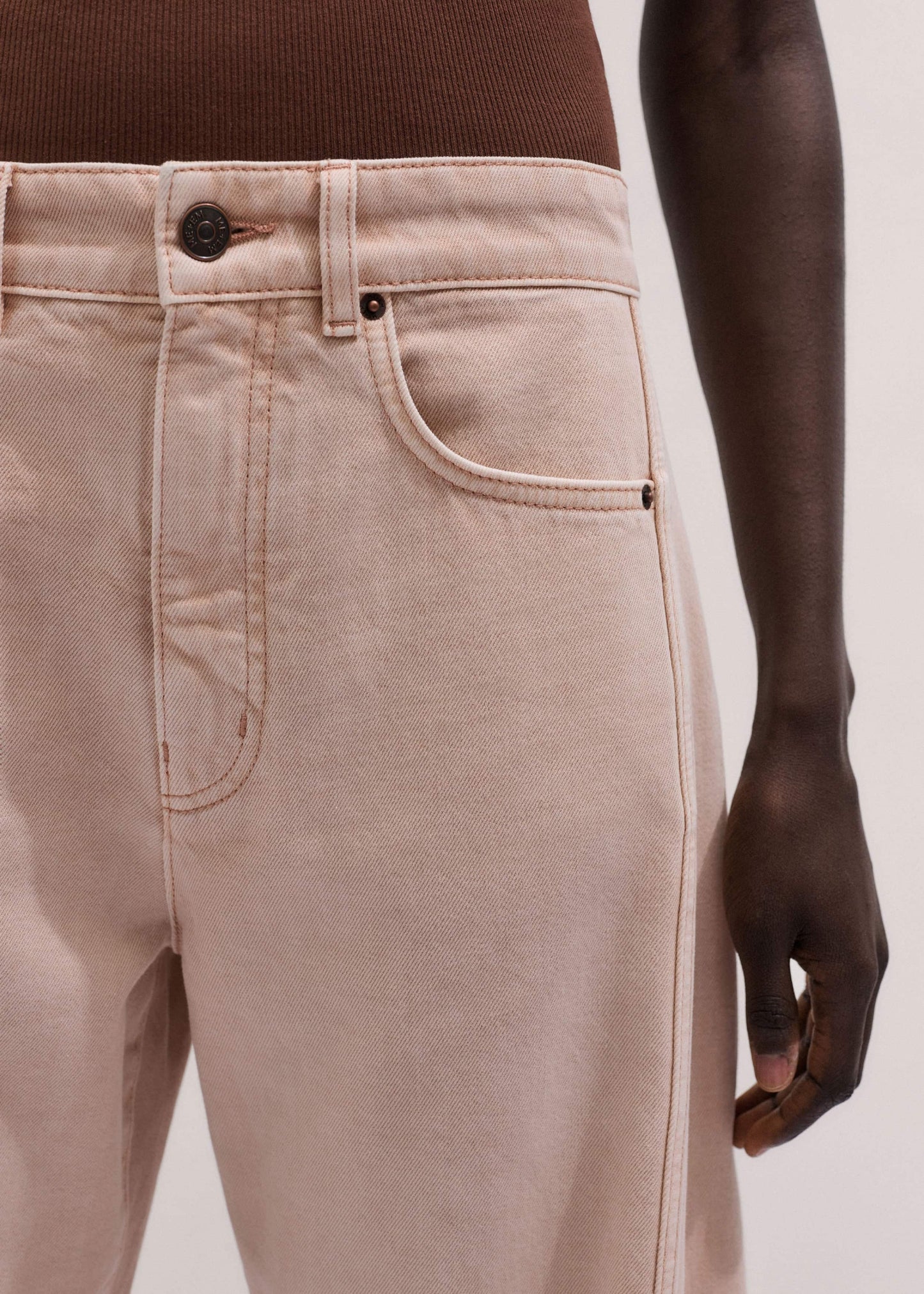 Pink Exaggerated Crop Jean