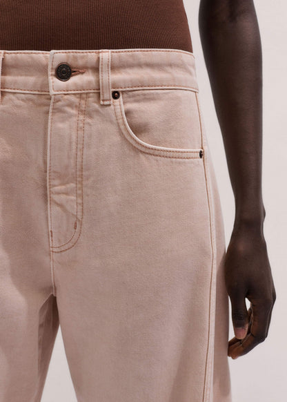 Pink Exaggerated Crop Jean