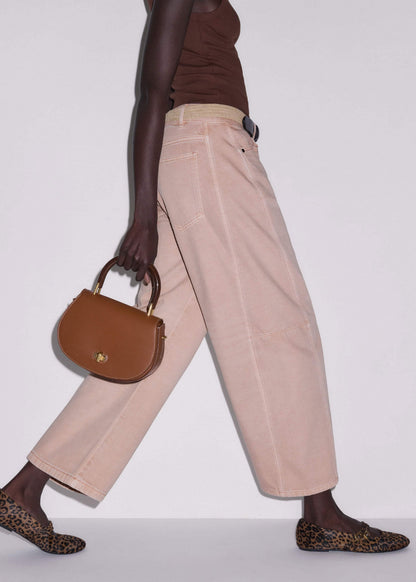 Pink Exaggerated Crop Jean