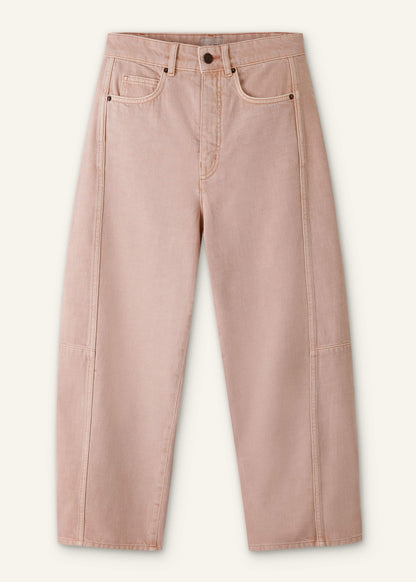 Pink Exaggerated Crop Jean