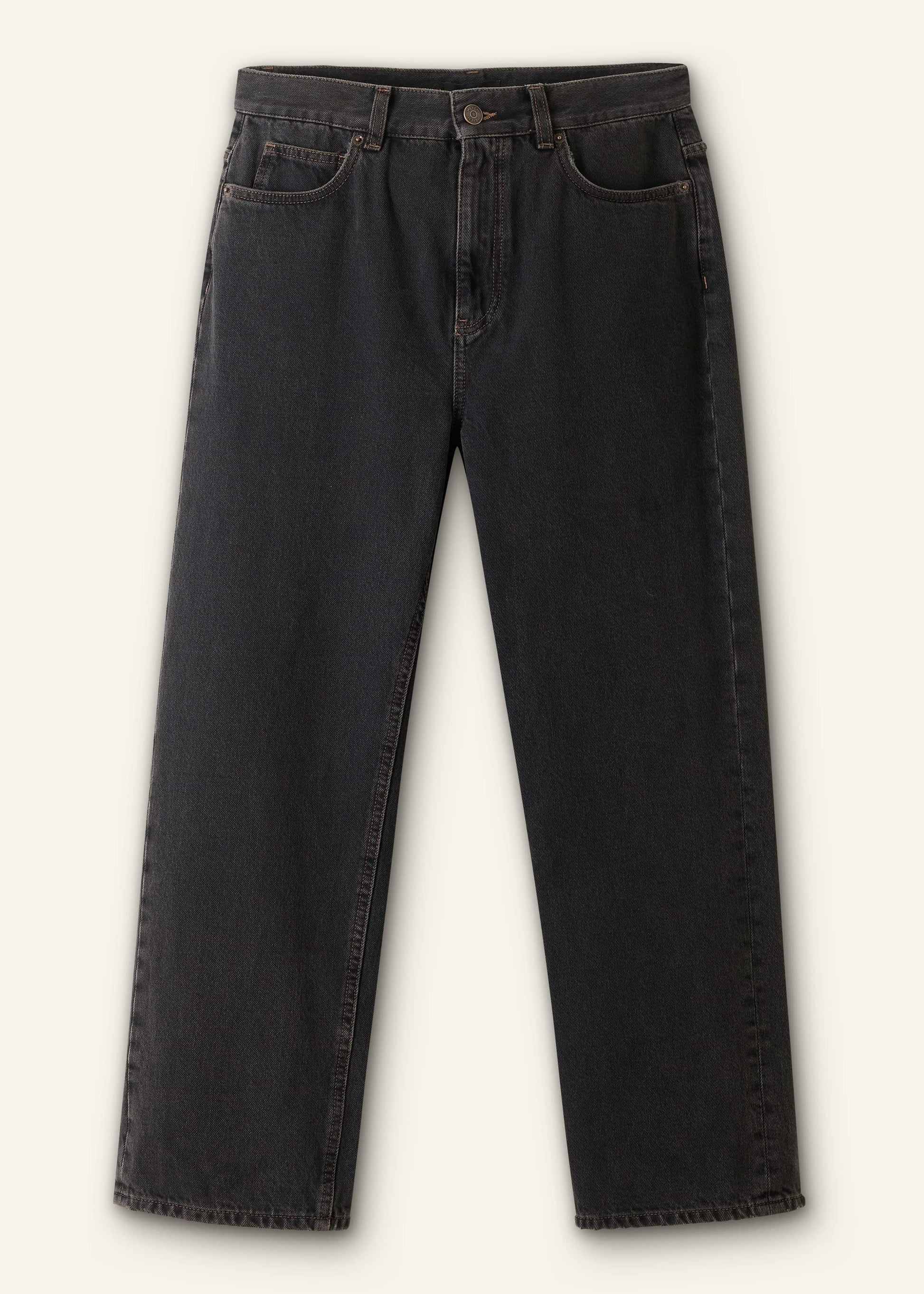 Black Straight Cropped Relaxed Jean