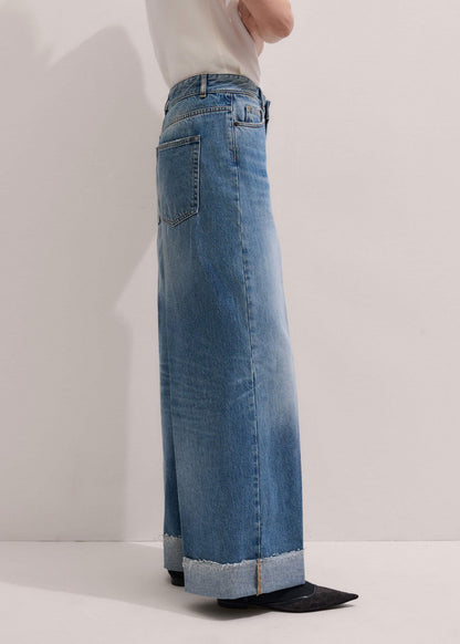 Mid Blue Straight Ankle Grazer Jean