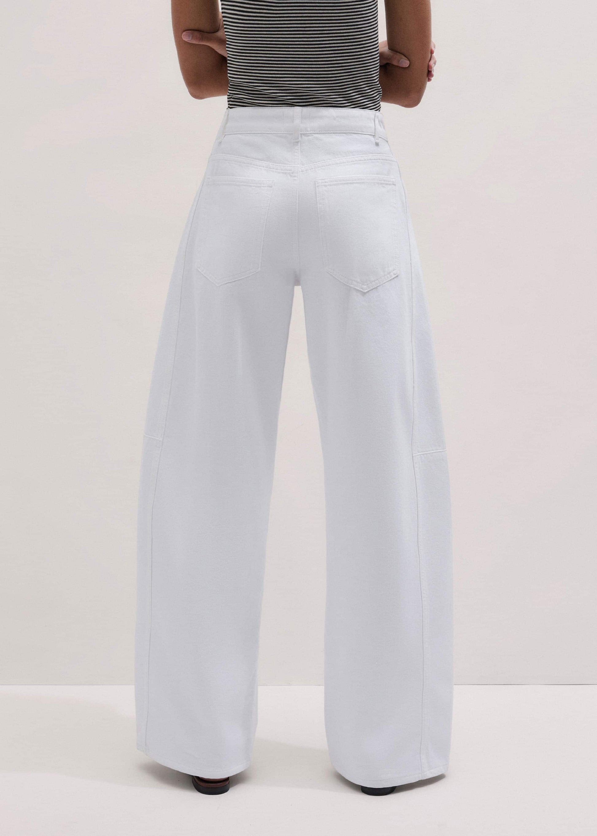 White Exaggerated Taper Jean