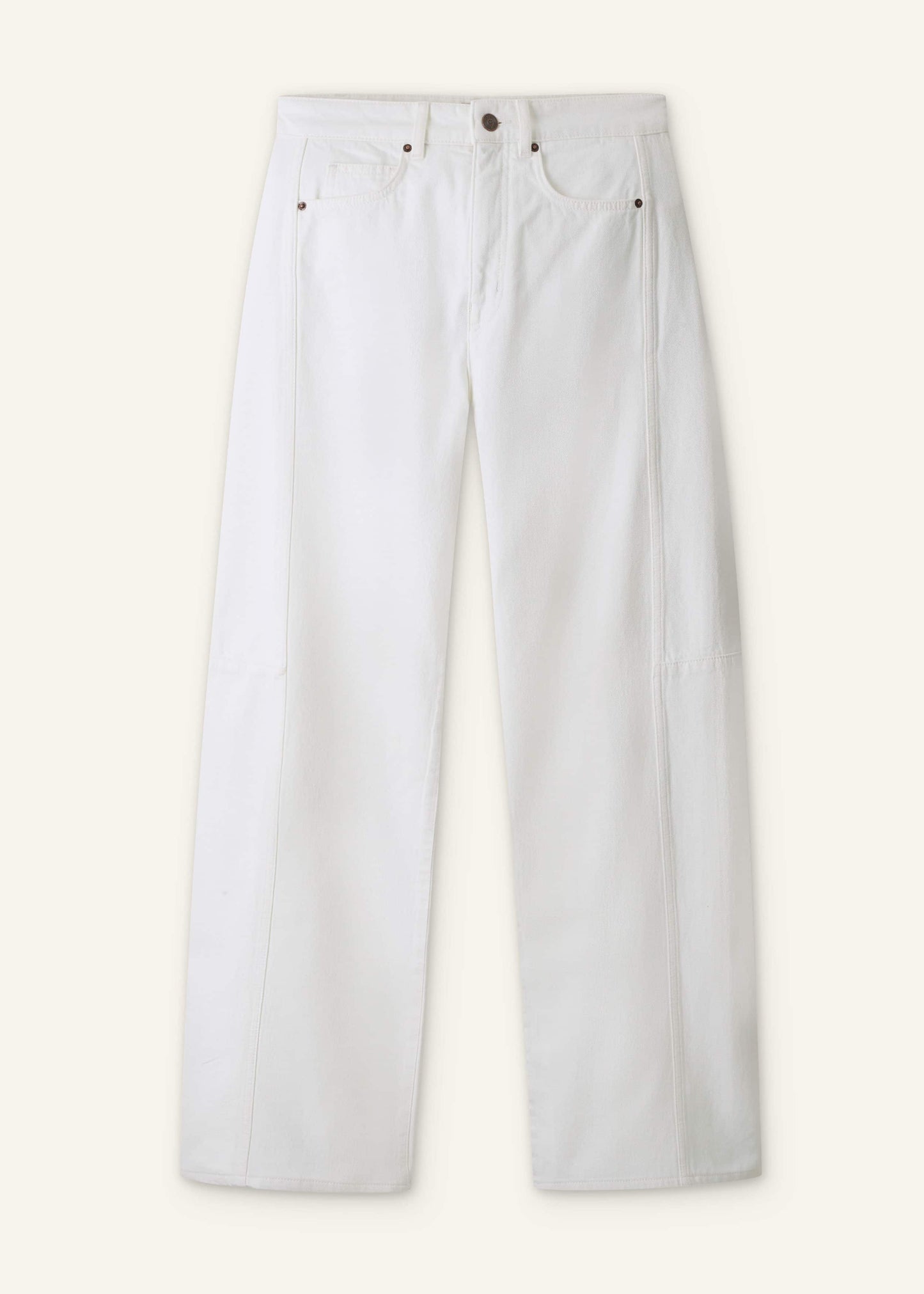 White Exaggerated Taper Jean