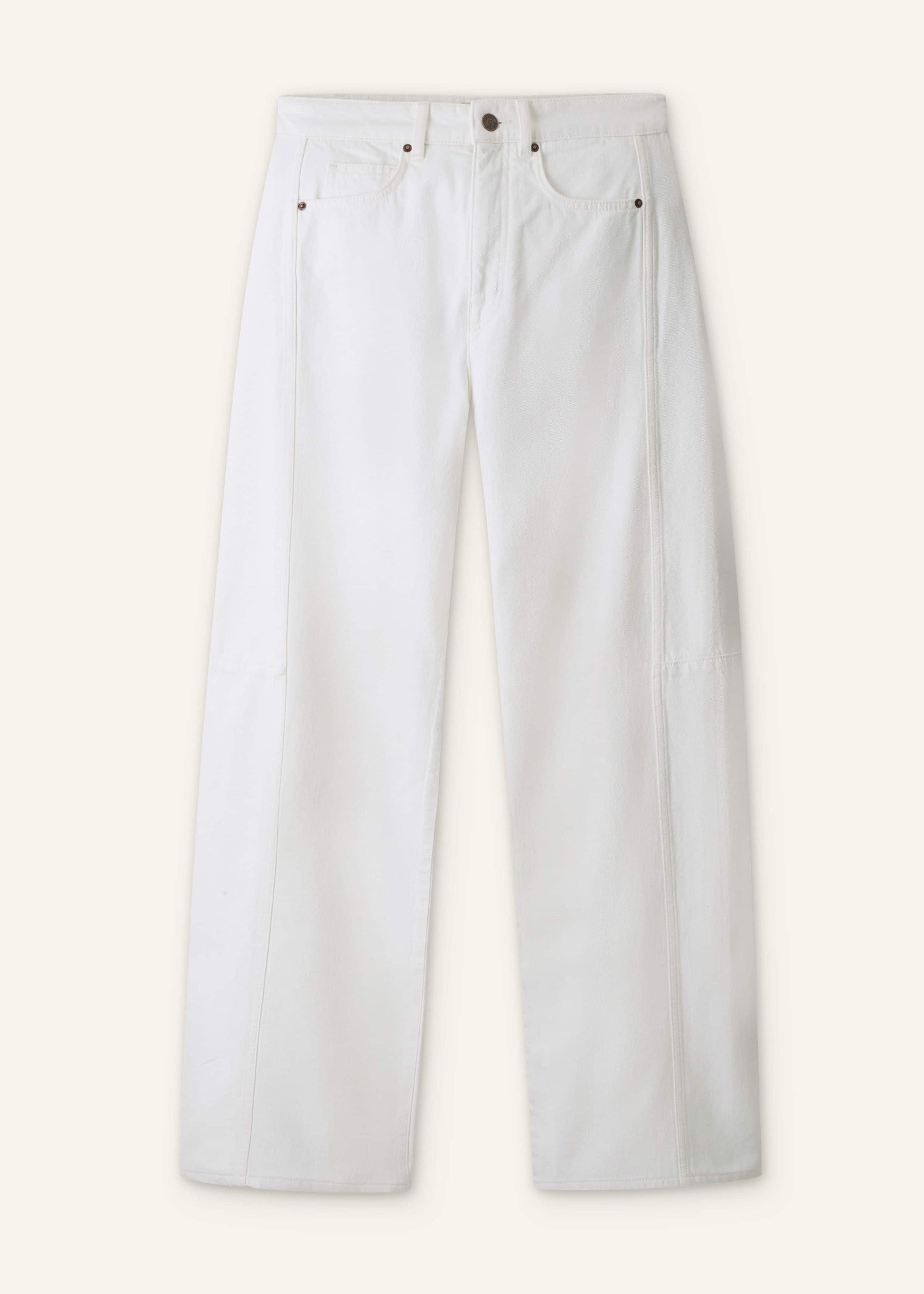 White Exaggerated Taper Jean