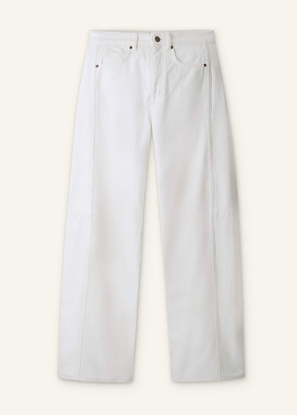 White Exaggerated Taper Jean