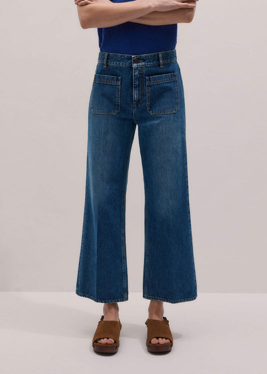 Blue Leg Elongator Crop Jean