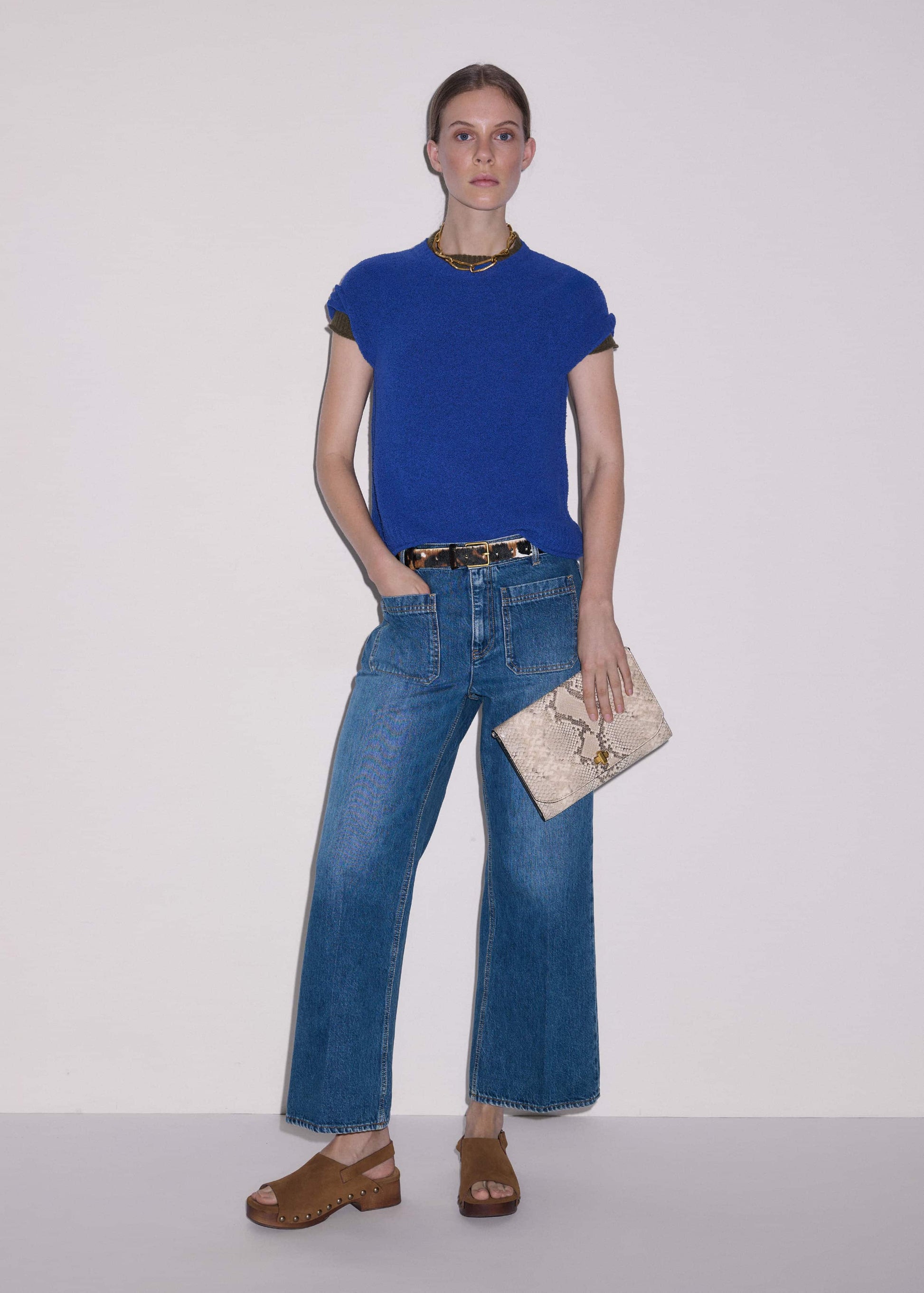 Blue Leg Elongator Crop Jean