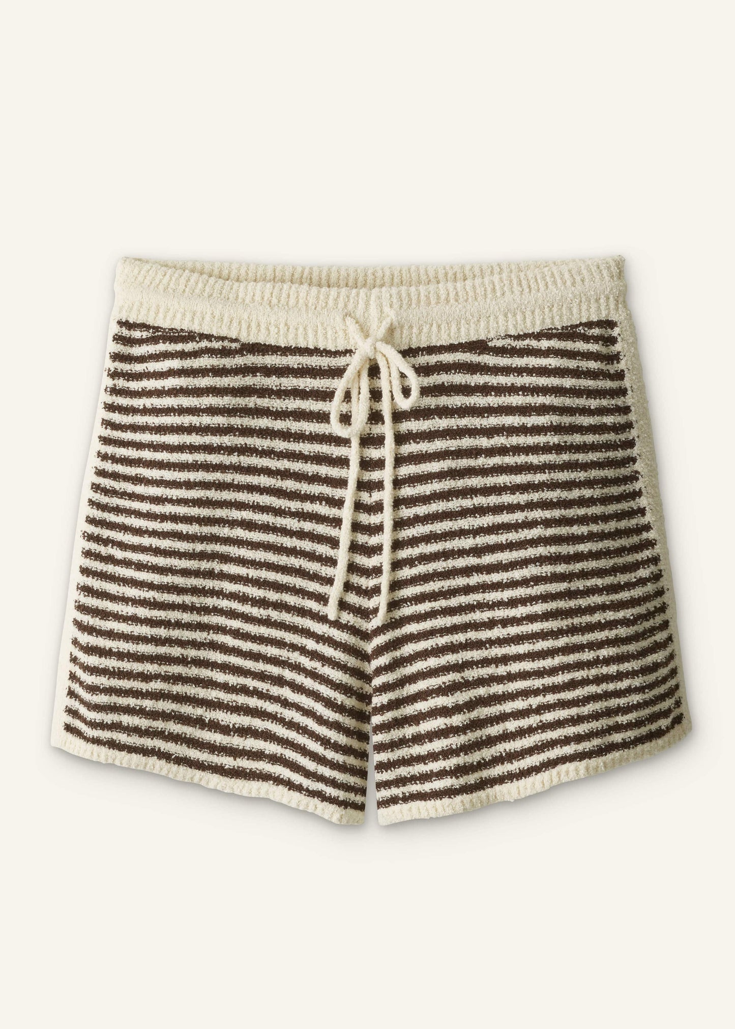 Cream Stripe Drawstring Short